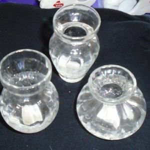 Vintage Rare Collectible 3 Hand Blown Glass Vases